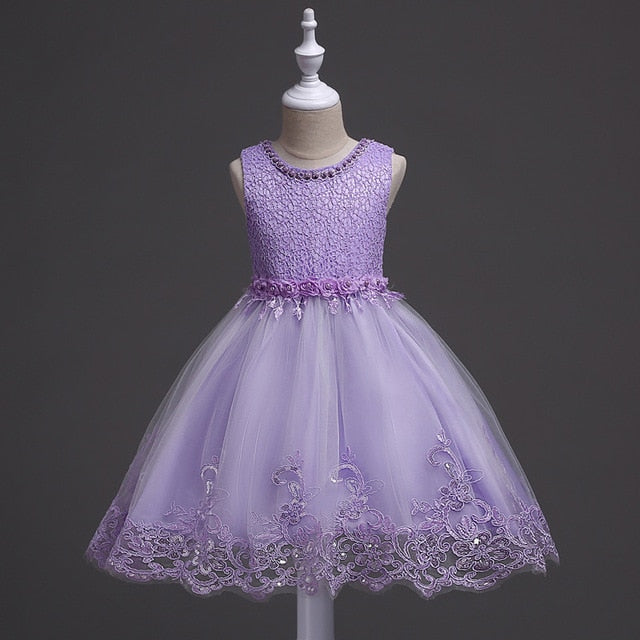 It's YiiYa Flower Girl Dress Elegant Sleeveless O-neck Kid Party Gowns –  Overtake Offer