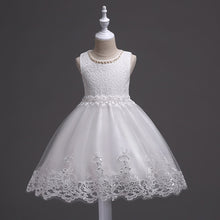 Load image into Gallery viewer, It&#39;s YiiYa Flower Girl Dress Elegant Sleeveless O-neck Kid Party Gowns Wedding Blue White Pink Purple Dresses For Girls 981