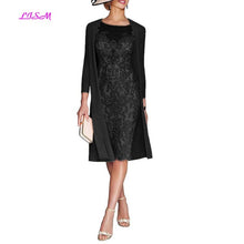 Load image into Gallery viewer, Light Pink Women&#39;s Mother of The Groom Dresses Tea Length Lace Mother of the Bride Dress with Jacket Formal Evening Gowns
