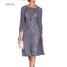 Load image into Gallery viewer, Light Pink Women&#39;s Mother of The Groom Dresses Tea Length Lace Mother of the Bride Dress with Jacket Formal Evening Gowns